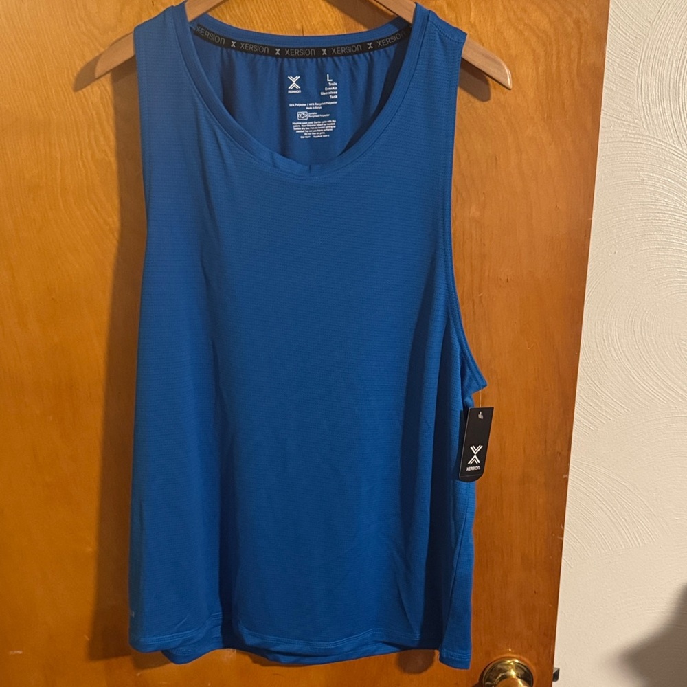 Mesh Tank Top Mens Large Xersion Wicking Royal Blue